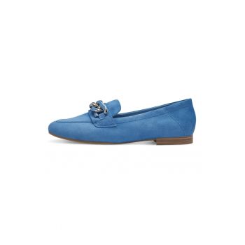 Pantofi loafer de piele intoarsa cu detalii lant