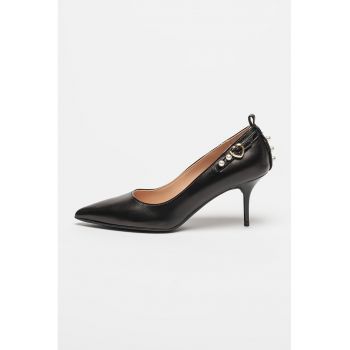 Pantofi stiletto de piele cu varf ascutit