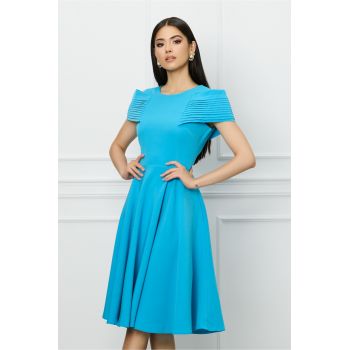 Rochie bleu cu umeri goi