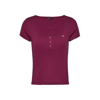 Tricou slim fit din amestec de bumbac organic