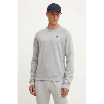 adidas Originals hanorac de bumbac barbati, culoarea gri, melanj, IX7677