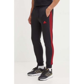 adidas pantaloni de trening Essentials culoarea negru, cu imprimeu, JI6428