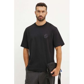 BOSS tricou din bumbac barbati, culoarea negru, cu imprimeu, 50518743