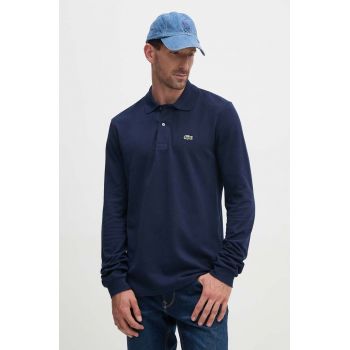 Lacoste longsleeve din bumbac culoarea bleumarin, uni L1312.166-166