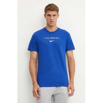 Nike tricou din bumbac Los Angeles Dodgers barbati, cu imprimeu