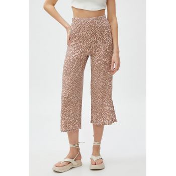 Pantaloni capri cu talie inalta