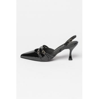 Pantofi slingback din piele lacuita Joelle