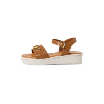 Sandale wedge de piele