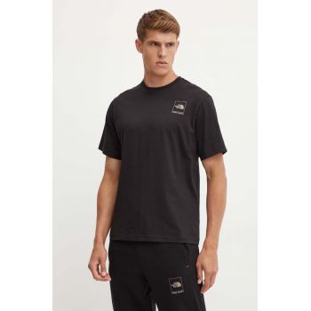 The North Face tricou din bumbac Coordinates Tee barbati, culoarea negru, cu imprimeu, NF0A89DAJK31