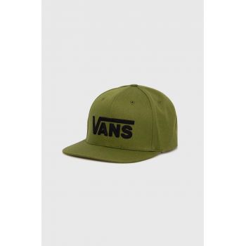 Vans șapcă de baseball din bumbac culoarea verde, cu imprimeu, VN0A36ORCIB1