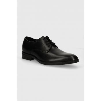 Aldo pantofi de piele KEAGAN barbati, culoarea negru, 13618295 KEAGAN