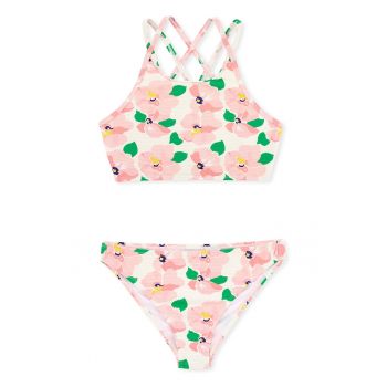 Costum de baie in doua piese cu imprimeu floral