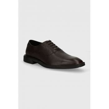 HUGO pantofi de piele Gryff barbati, culoarea maro, 50522975