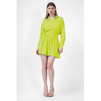 Rochie mini lime cu corset