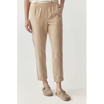 Pantaloni crop din amestec de lyocell Sumiko