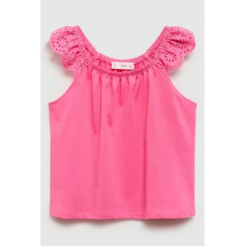 Tricou de bumbac cu decolteu elastic Lola