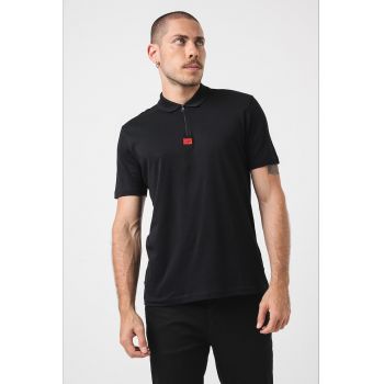 Tricou polo cu fenta cu fermoar