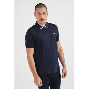 Tricou polo cu fenta cu fermoar Dalomino