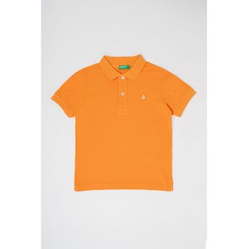 Tricou polo din bumbac pique cu logo