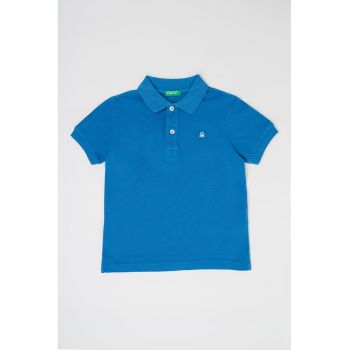 Tricou polo din bumbac pique cu logo