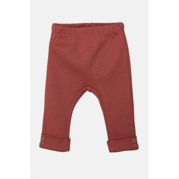 United Colors of Benetton leggins din bumbac pentru bebeluși culoarea roz, neted