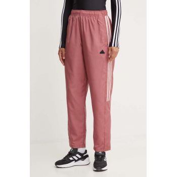 adidas pantaloni de trening Tiro culoarea roz, cu imprimeu, JJ4665