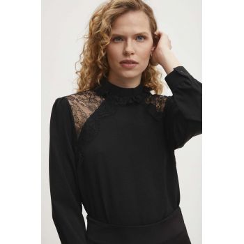 Answear Lab bluza femei, culoarea negru, neted