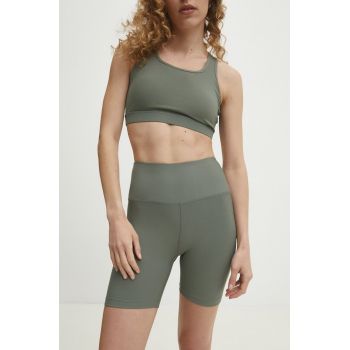 Answear Lab pantaloni scurti femei, culoarea verde, neted, high waist