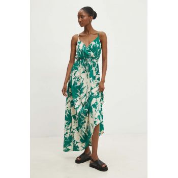 Answear Lab rochie culoarea verde, maxi, evazati