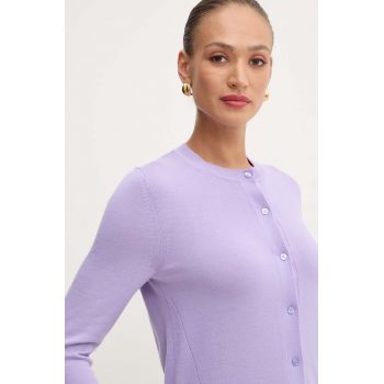 BOSS cardigan din lana culoarea violet, light, 50492552