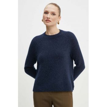 BOSS pulover din amestec de lana femei, culoarea albastru marin