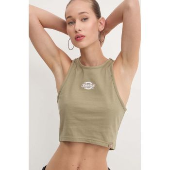 Dickies top femei, culoarea verde ieftin