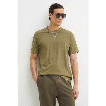 G-Star Raw tricou din bumbac barbati, culoarea verde, neted, D24449-2653