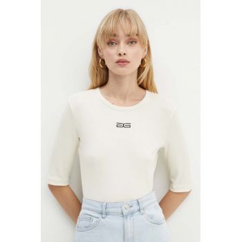 Gestuz tricou femei, culoarea bej, 10909247