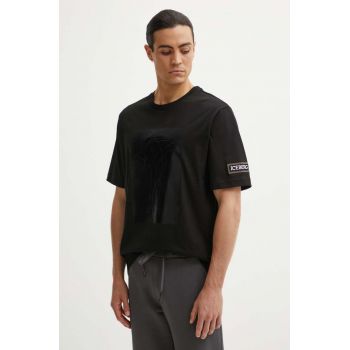 Iceberg tricou din bumbac barbati, culoarea negru, cu imprimeu, F02B 6304