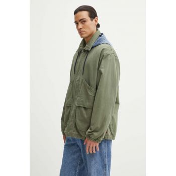 Levi's jacheta de bumbac culoarea verde, de tranzitie, oversize, A8614