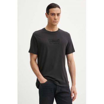 Levi's tricou din bumbac barbati, culoarea negru, cu imprimeu, 22491