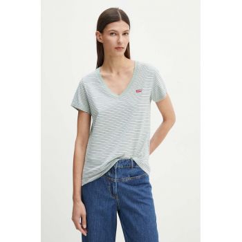 Levi's tricou din bumbac femei, culoarea verde