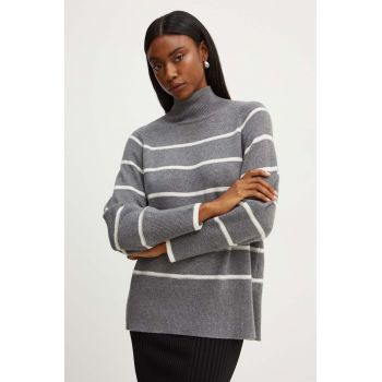 Marella pulover din amestec de lana femei, culoarea gri, cu turtleneck, 2423366184200