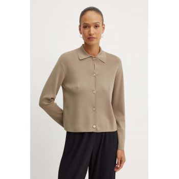 Max Mara Leisure cardigan femei, culoarea bej, light, 2426316017600