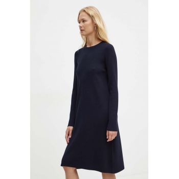 Max Mara Leisure rochie culoarea albastru marin, mini, drept, 2426326018600