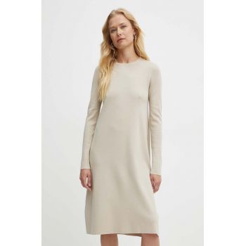 Max Mara Leisure rochie culoarea bej, mini, drept, 2426326018600