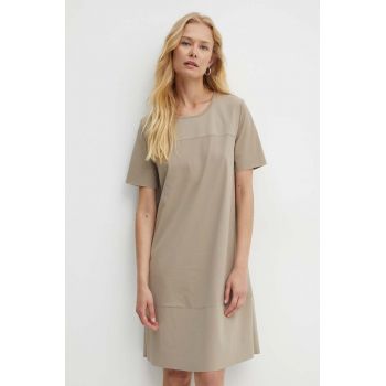 Max Mara Leisure rochie culoarea bej, mini, drept, 2426626037600