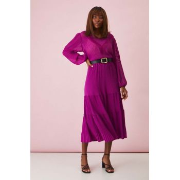 Medicine fusta culoarea violet, maxi, evazati