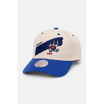 Mitchell&Ness sapca Denver Nuggets culoarea bej, cu imprimeu, HHSS7506-DNUYYPPPOFWH