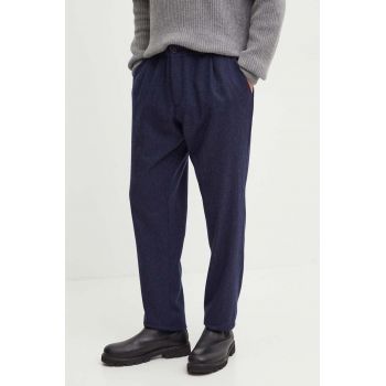 Paul&Shark pantaloni de lana culoarea albastru marin, drept, 14314077