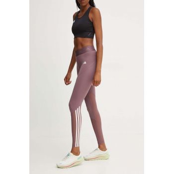 adidas Performance leggins de antrenament Hyperglam culoarea violet, modelator, IX3232