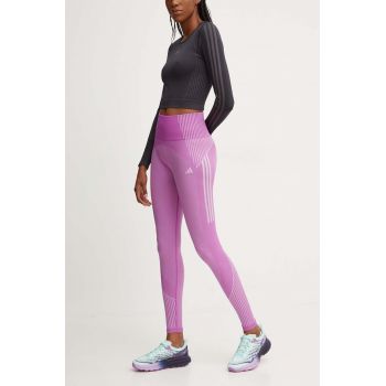 adidas Performance leggins de antrenament Seamless culoarea violet, modelator, IX0483