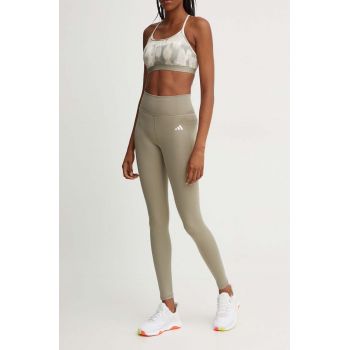 adidas Performance leggins de antrenament Strength culoarea verde, neted, IX5024