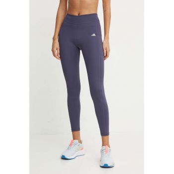 adidas Performance leggins de antrenament Strength culoarea violet, neted, IX0206